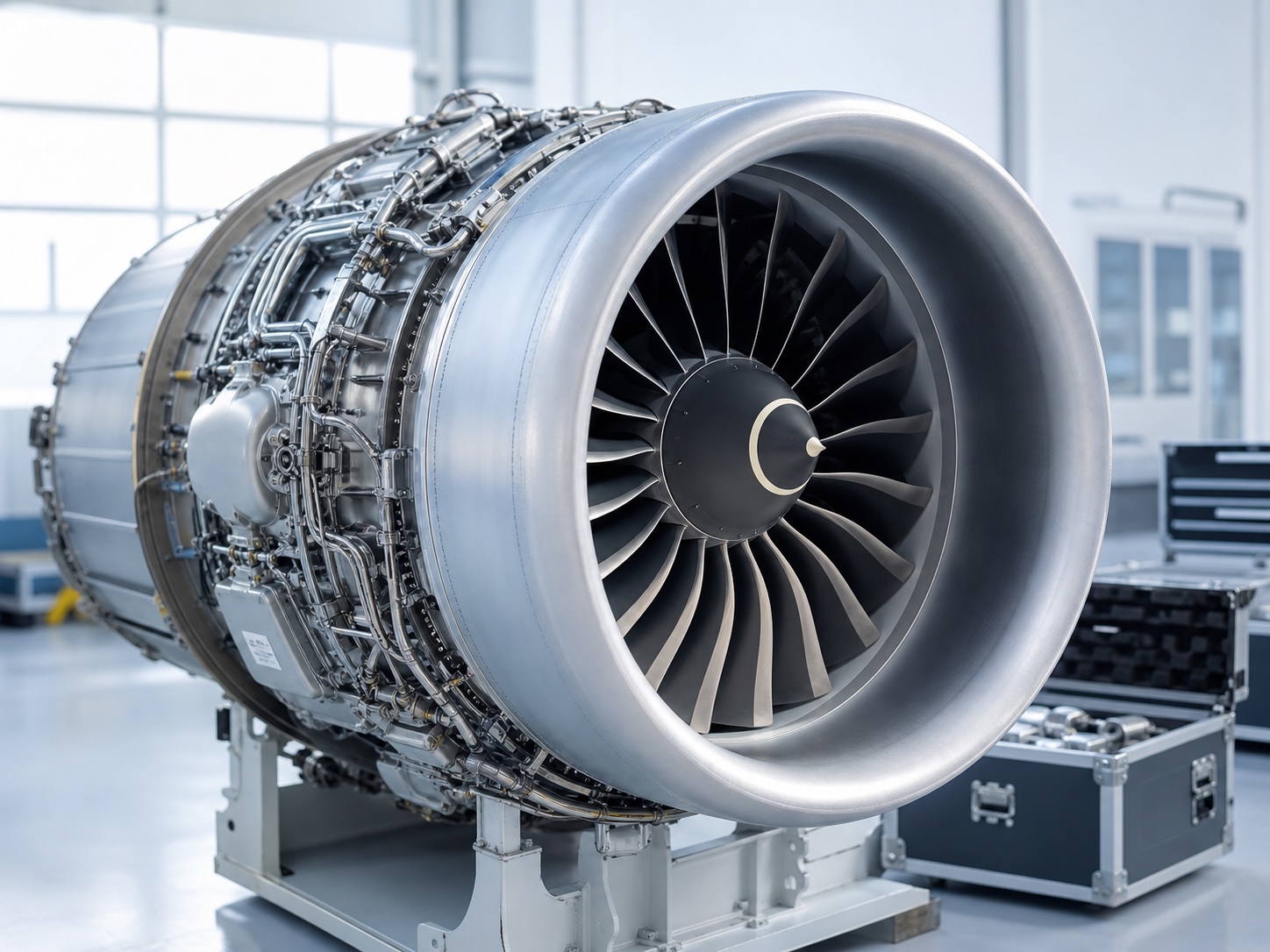 Commercial aircraft turbofan engine — technical precision in aviation parts sourcing